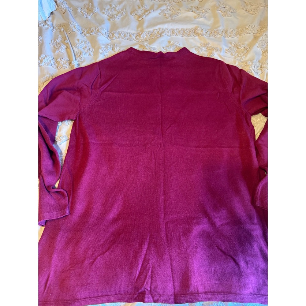J. Jill Womens Berry Pink Long Sleeve Knit Crewneck Tunic Sweater Size L - Picture 3 of 5